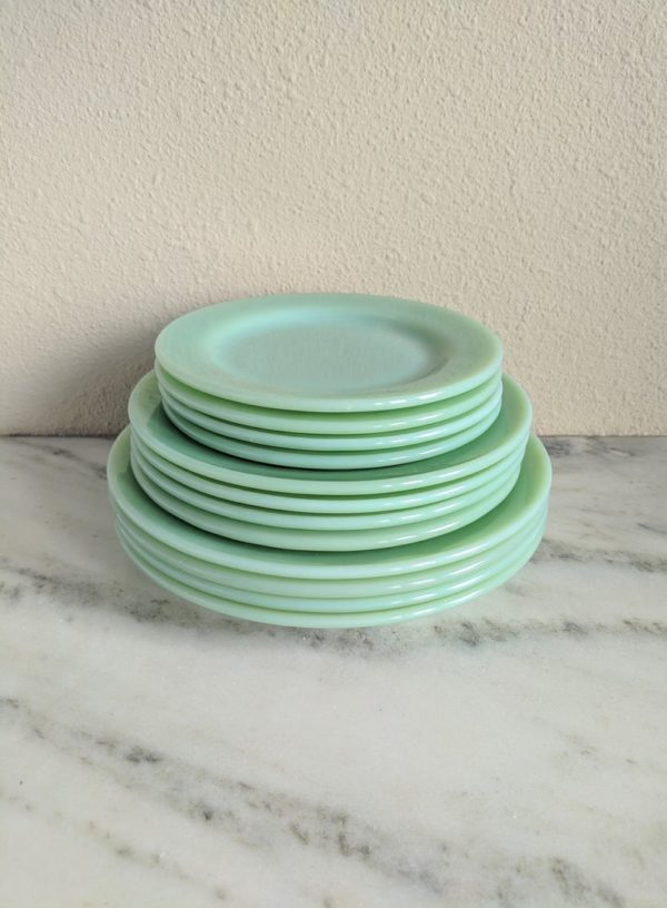 Fire King Jadeite Restaurant Ware Plate Vintage Jadeite Dishes Plates Dining Fire King Collectible Glassware Green Milk Glass Plate